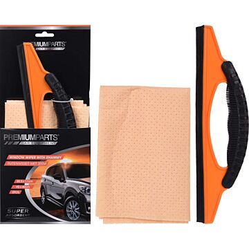 Car Cleaning Kit - incl Glass Scraper and Chamois