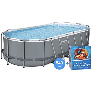 Bestway Power Steel Piscine 549 cm + Aquatural All-in-One Pool Care Set 