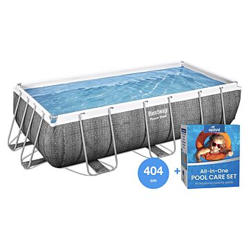 Bestway Power Steel Piscine 404 cm + Aquatural All-in-One Pool Care Set