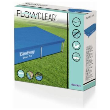 Bestway Flowclear pour Piscine Rectangulaire Bâche de Couverture 221 x 150 cm 