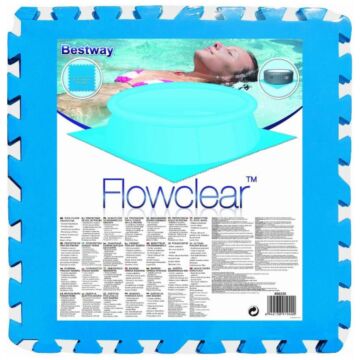 Bestway Flowclear Carreaux de Sol 50 x 50 x 0,4 cm bleu (9 pcs)
