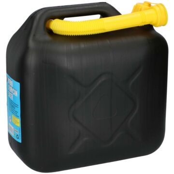 Jerry Can 10 liters with Flexible Spout and Screw cap - petrol - black