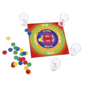 Drinking Game - incl. 4 Shot Glasses and Spinning Wheel