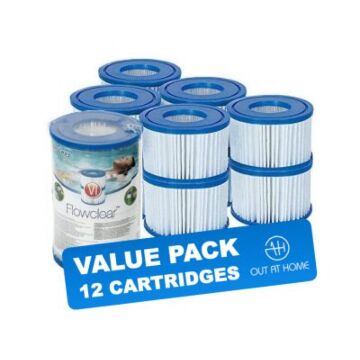 Pack Valeur 12 pcs. Cartouche Filtrante Type VI pour Bestway Lay-Z-Spa