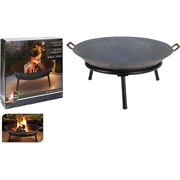 Fire Bowl Cast Iron Ø 60 cm on stand with handles - black
