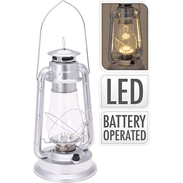 Valetti Storm Lantern LED Silver Windlight 37 cm with LED lighting