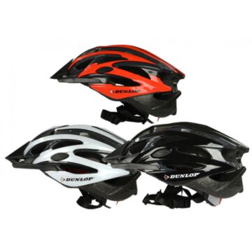 Dunlop Mountain Bike helmet perfect for off road adventures. Optimal ventilation with additional removable visor and 20 vents for ventilation. With adjustable chin strap for optimal fit and support.