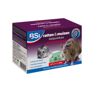 BSI Generation Block Appât en Blocs Rats & Souris 300 g (15x20g)