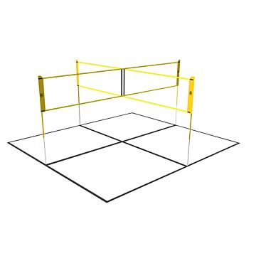 Umbro Spelset met Sportnet - 168 x 200 cm - 4 vakken - Volleybalnet, Badmintonnet - zwart / geel