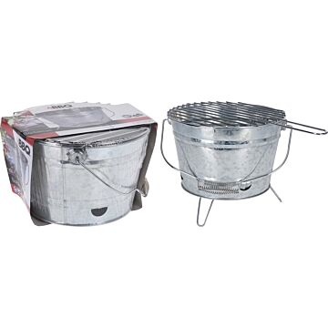 BBQ Bucket Medium with Grill - Ø 33 x 15 cm Charcoal - metal